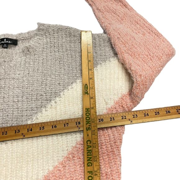 Lulu's Women's Colorblock Talk The Block Eyelash Knit Soft Sweater Size Medium - Picture 14 of 15